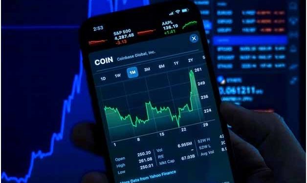 A person watching stocks rise and fall on the phone app