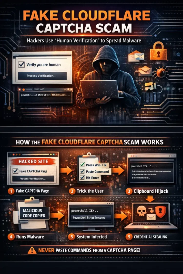 How Fake Cloudflare CAPTCHA Pages Infect Computers with Malware