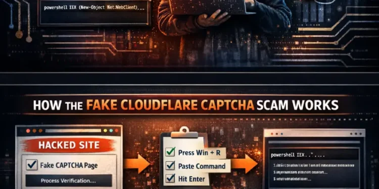 How Fake Cloudflare CAPTCHA Pages Infect Computers with Malware