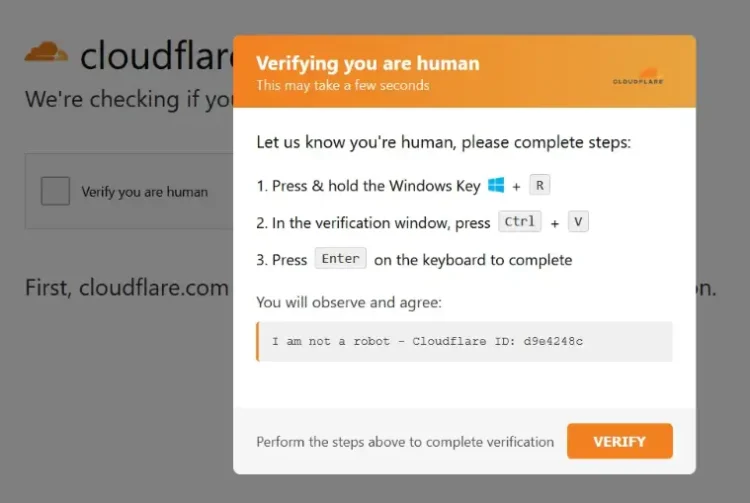 Fake Cloudflare CAPTCHA Scam